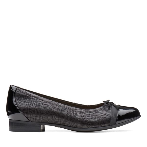 Clarks Womens Un Blush Cap Flat Shoes Black | USA-9368271